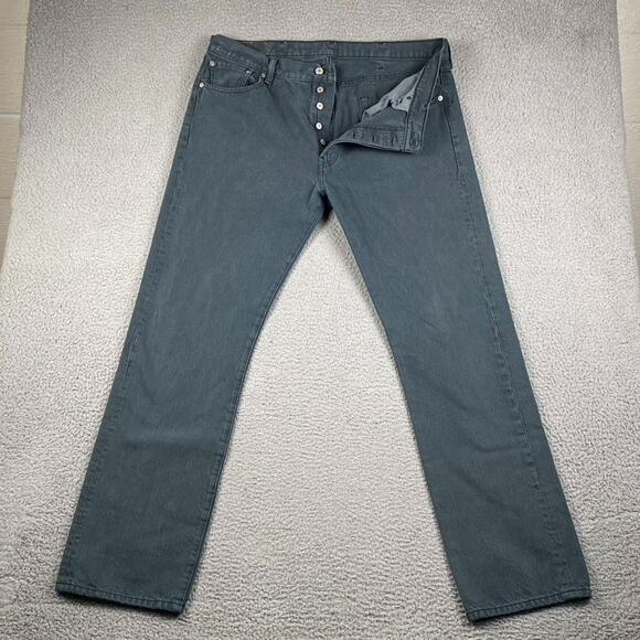 Levi's 501 Original Fit Button Fly Jeans Men's 38x34 Dark Indigo Blue - Picture 1 of 11